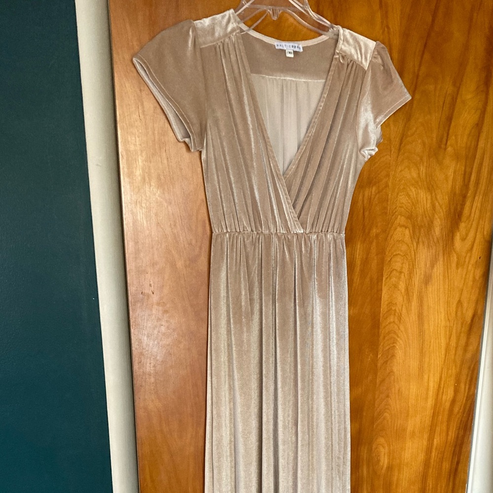 Baltic Born Gold Velvet Maxi Dress